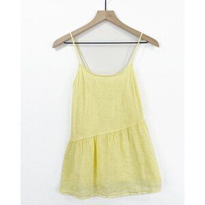 Good‎ Luck Tee Anthropologie Tank Top Women Small Yellow Cotton Asymmetric NEW